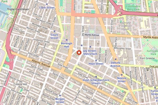 Map showing Sunken Harbor Club in Brooklyn