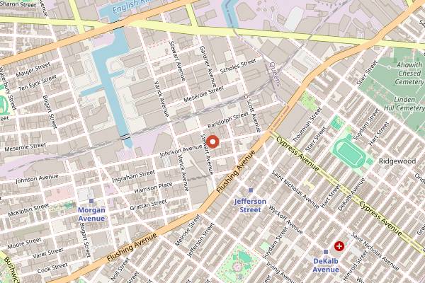 Map showing Eckhart Beer Co. in Brooklyn