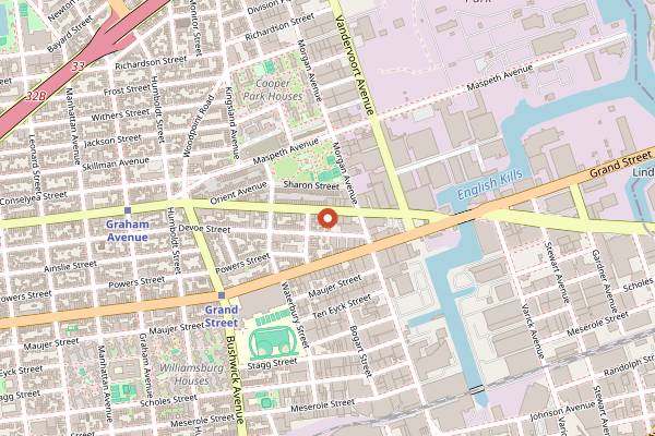 Map showing Grimm Artisanal Ales in Brooklyn