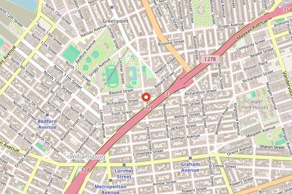 Map showing TALEA Beer Co. in Brooklyn