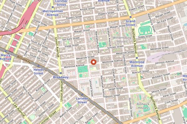 Map showing Baby Blues Luncheonette in Brooklyn