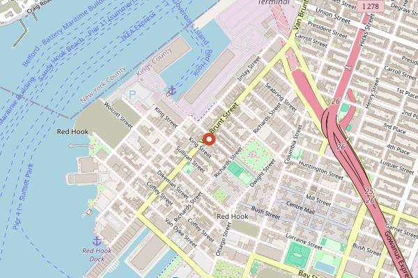 Map showing Cafe Kestrel in Brooklyn