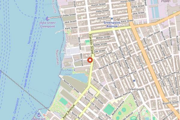 Map showing Chez Ma Tante in Brooklyn