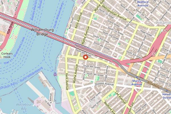 Map showing Diner in Brooklyn