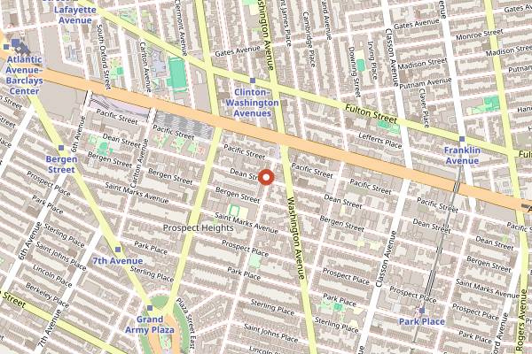 Map showing Leland Eating and Drinking House in Brooklyn