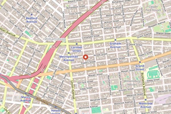 Map showing Okonomi in Brooklyn