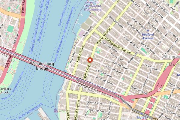 Map showing Sunday in Brooklyn in Brooklyn