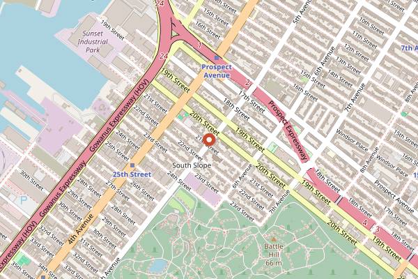 Map showing Luigi's Pizza in Brooklyn