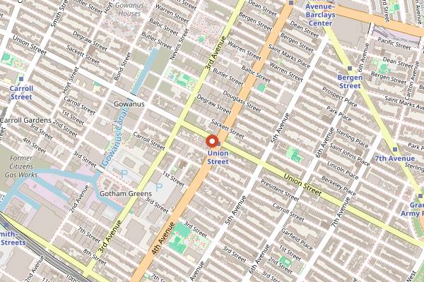 Map showing Beanmonger Coffee in Brooklyn