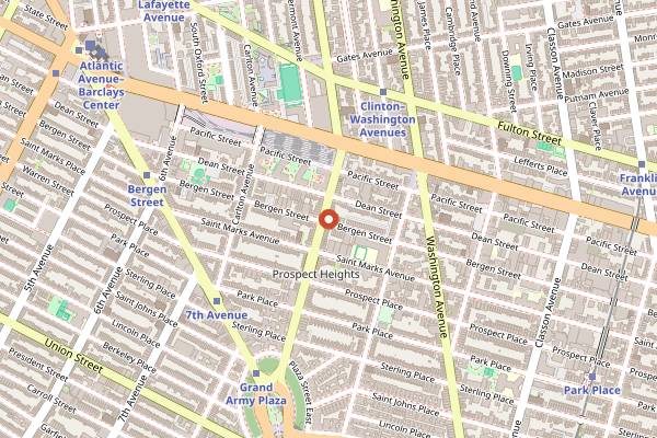 Map showing Canyon Coffee in Brooklyn