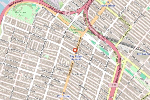 Map showing City League Coffee Roasters in Brooklyn