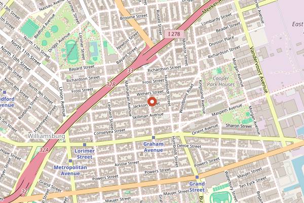 Map showing Land to Sea in Brooklyn