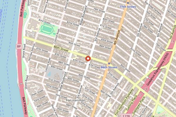 Map showing Latte Da in Brooklyn