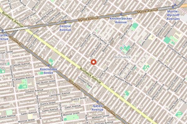 Map showing Sunrise/Sunset in Brooklyn