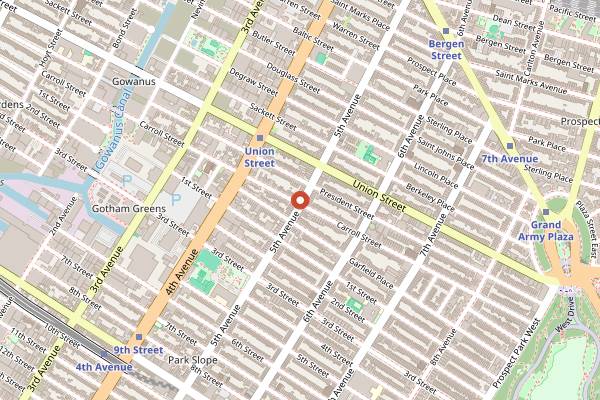 Map showing Al Di La in Brooklyn