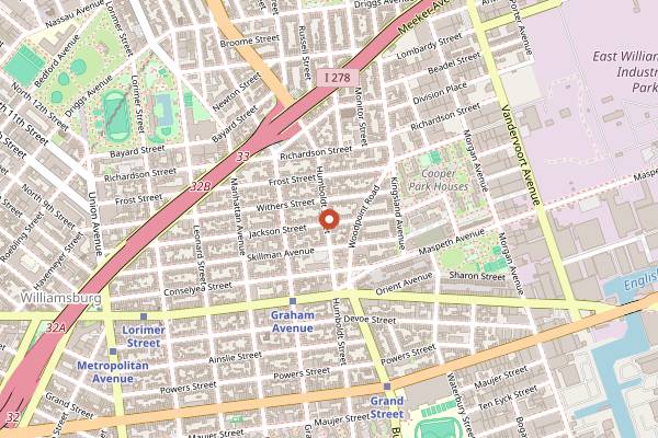 Map showing Cozy Royale in Brooklyn