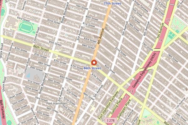 Map showing Karam in Brooklyn
