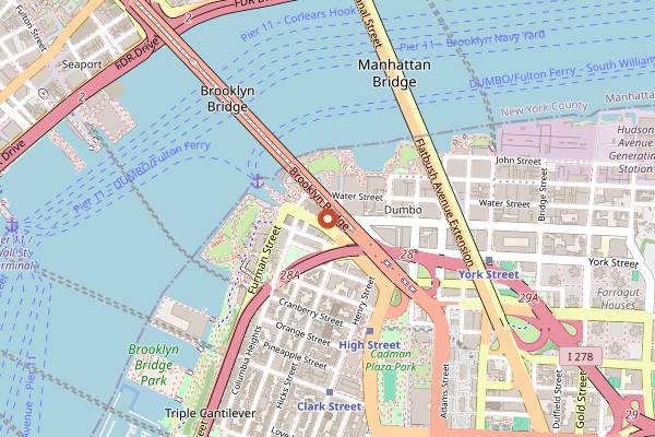 Map showing Titán in Brooklyn