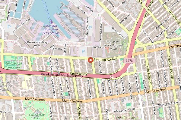 Map showing Brooklyn Roasting Company in Brooklyn