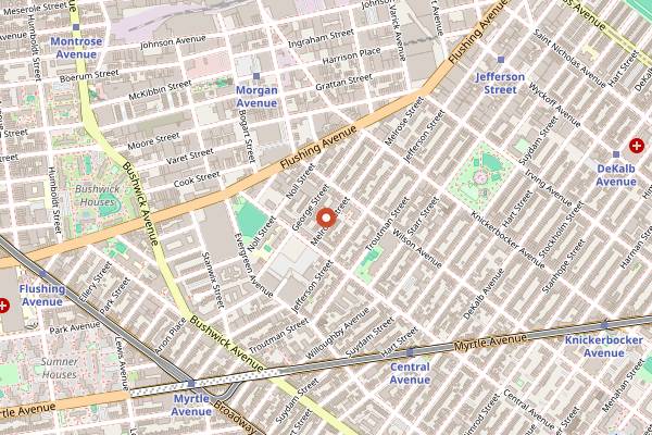 Map showing Obscure Coffee Roasters in Brooklyn