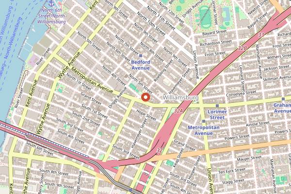 Map showing Oslo Coffee Roasters in Brooklyn