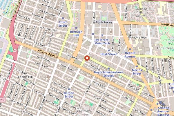 Map showing White Noise Coffee in Brooklyn