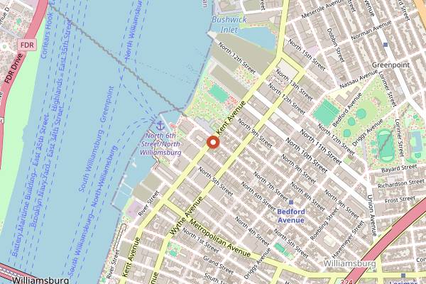 Map showing Jajaja Mexicana Williamsburg in Brooklyn