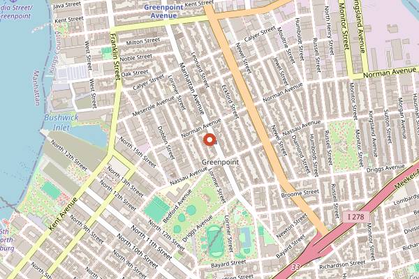Map showing Le Botaniste in Brooklyn