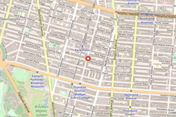 Map showing RAS Plant Based in Brooklyn