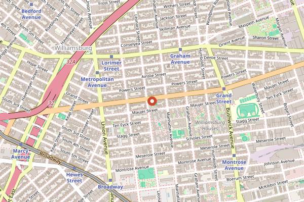 Map showing Tofubox in Brooklyn