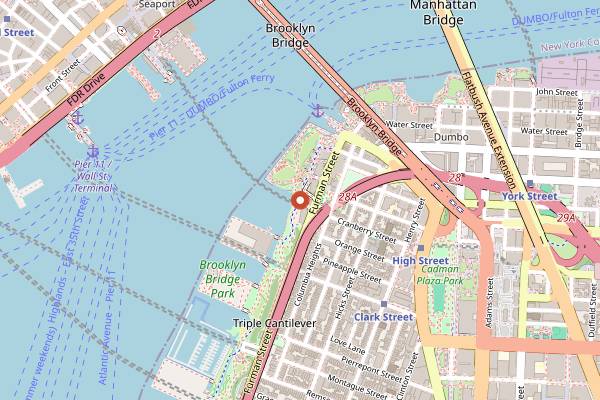 Map showing Creole Food Fest in Brooklyn