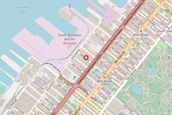 Map showing NYC Hot Sauce Expo in Brooklyn