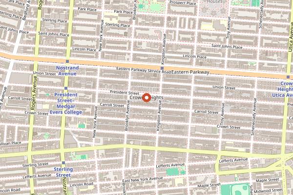 Map showing West Indian American Day Carnival in Brooklyn