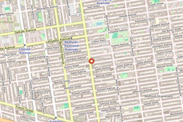 Map showing Dept of Culture in Brooklyn
