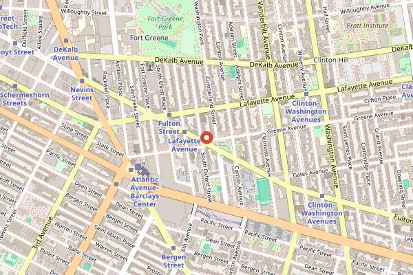 Map showing Theodora in Brooklyn