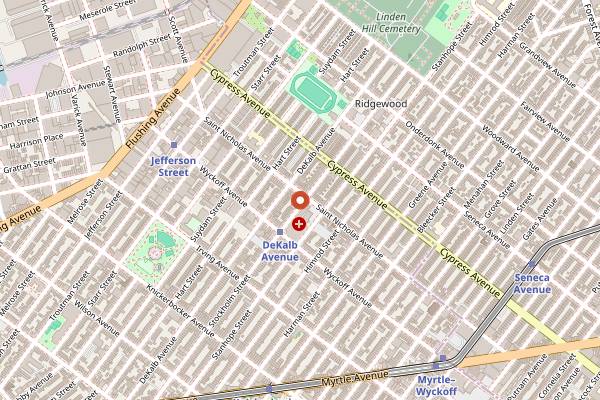 Map showing Gordo's Cantina in Brooklyn