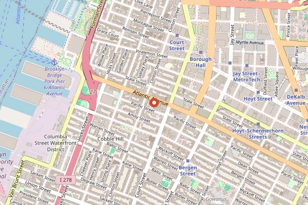 Map showing Yemen Cafe in Brooklyn