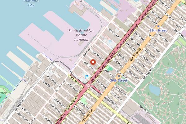 Map showing Japan Village in Brooklyn