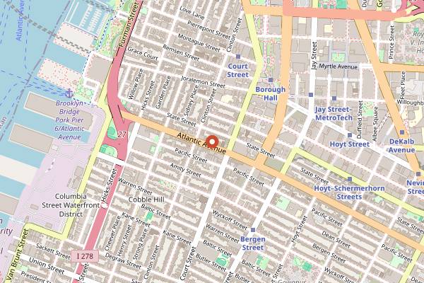 Map showing Sahadi's in Brooklyn