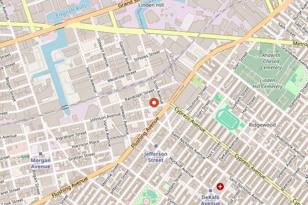 Map showing Elsewhere in Brooklyn