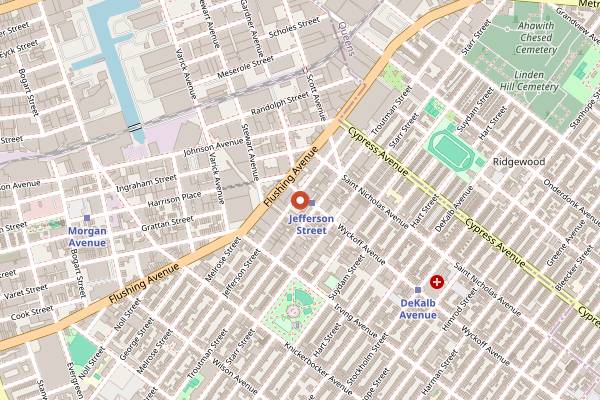Map showing House of Yes in Brooklyn
