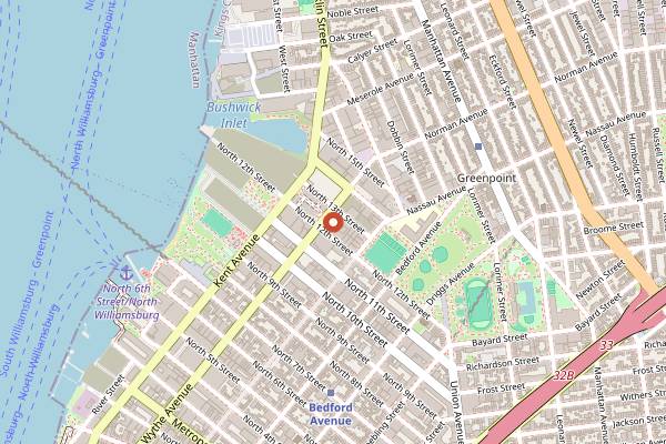 Map showing Westlight in Brooklyn