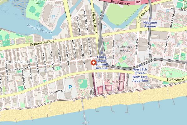 Map showing Gargiulo's in Brooklyn
