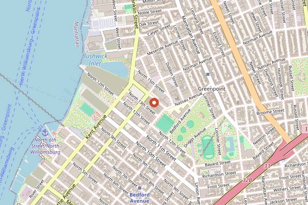 Map showing Kru in Brooklyn