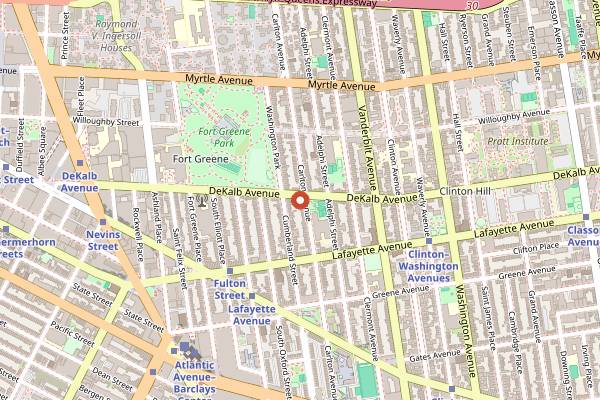 Map showing Miss Ada in Brooklyn
