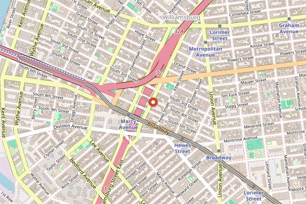 Map showing Shalom Japan in Brooklyn