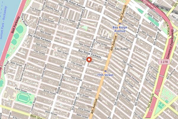Map showing Tanoreen in Brooklyn