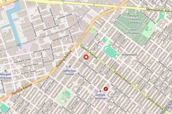 Map showing Tong in Brooklyn