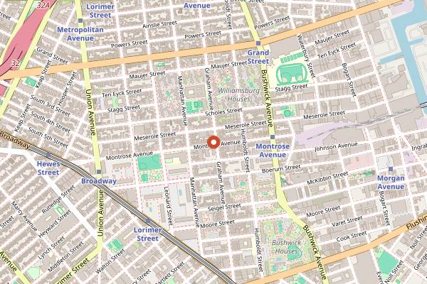 Map showing Win Son in Brooklyn