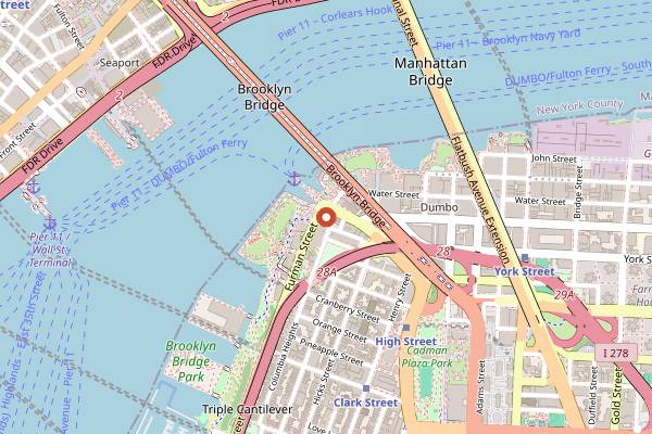 Map showing Brooklyn Ice Cream Factory in Brooklyn